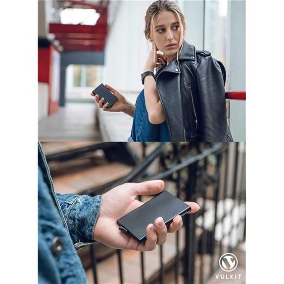 Pop Up Wallet, Slim Minimalist Credit Card Holder, Men and Women Mini Metal Case - Picture 3 of 6